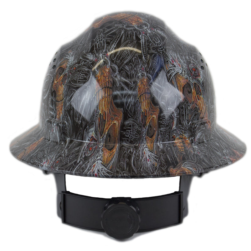 RK Safety RK-HP44-SKULL Skull Designed Hard Hat Brim Style with 4 Point Ratchet Suspension-RK Safety-RK Safety